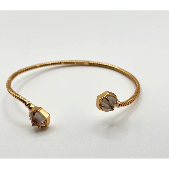 Kendra Scott Gold-Tone Open Cuff Bracelet With Hexagonal Crystal Accents - Picture 3 of 9